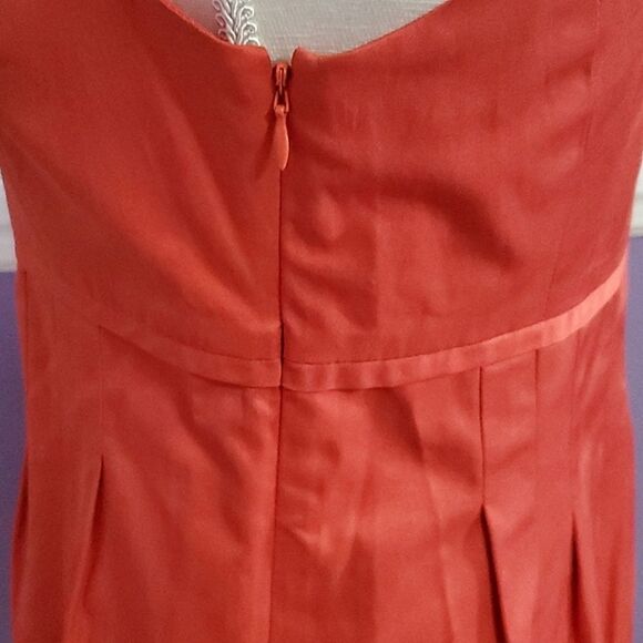 Merona Orange Brick Fitted Sleeveless Crossed Back Cocktail Event Mini Dress - Picture 9 of 13